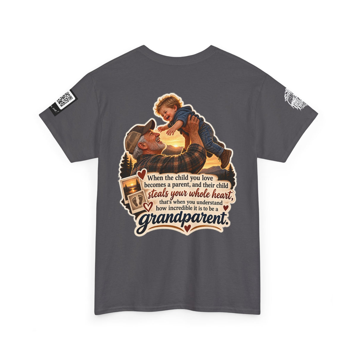 A Grandchild Steals Your Whole Heart — Proud Grandparent Back Graphic Tee