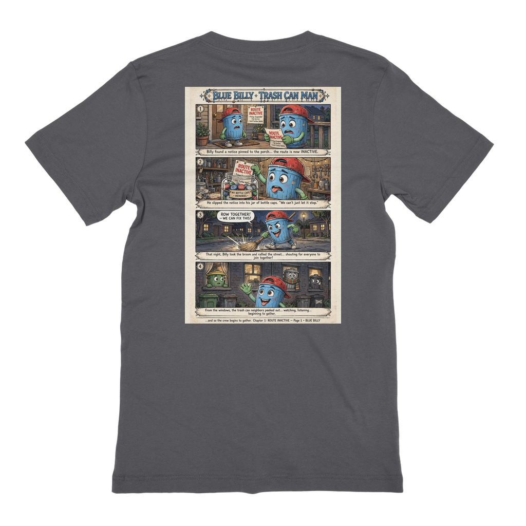 Trash Can Row – Premium Jersey Adult T-Shirt