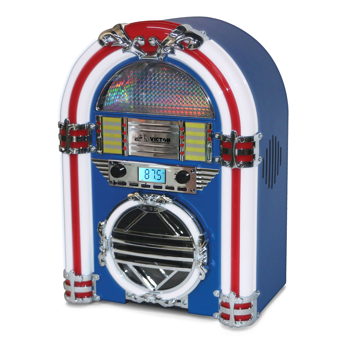 Victor Broadway Desktop Bluetooth Jukebox with CD Player & Color Changing LED Lighting