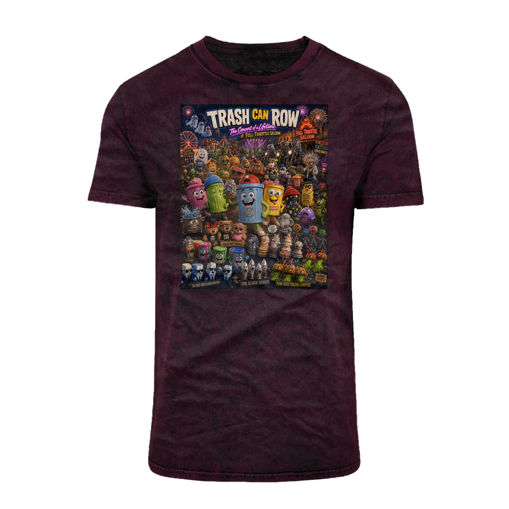 Trash Can Row CONCERT FOR A LIFETIME Acid Washed T-Shirt