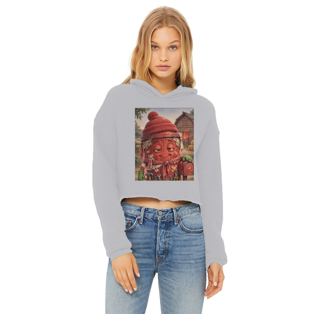 Trash Can Row – Ladies Cropped Raw Edge Hoodie
