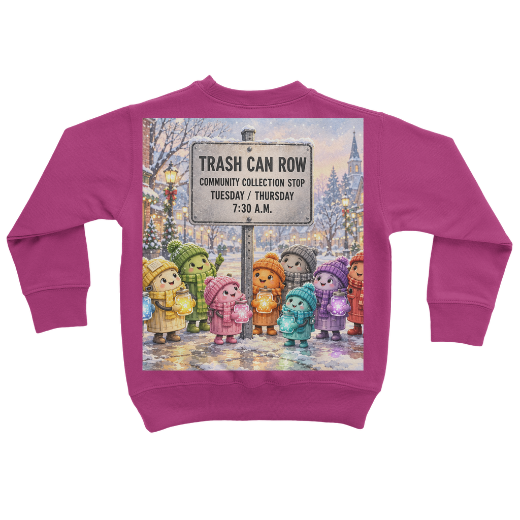 Trash Can Row Classic Kids Sweatshirt