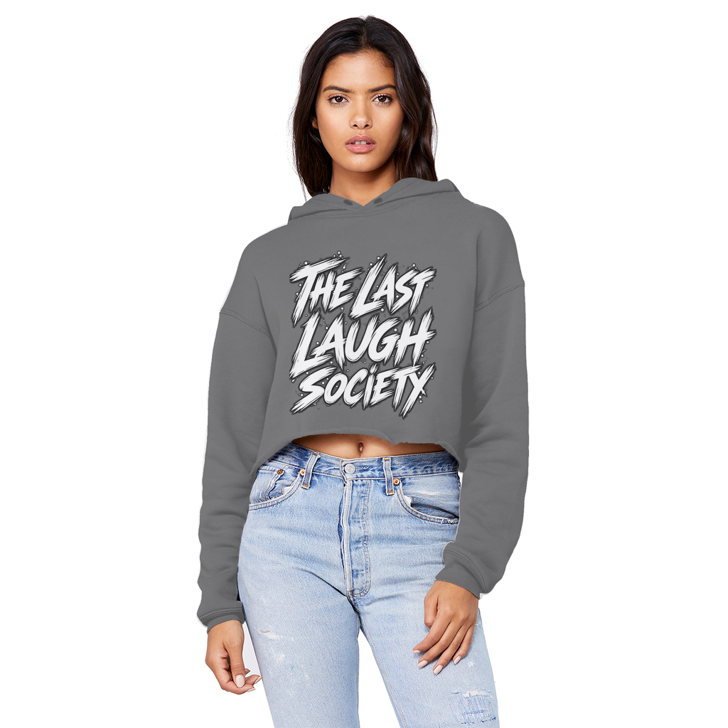 The Last Laugh Society Cropped Raw Edge Boyfriend Hoodie