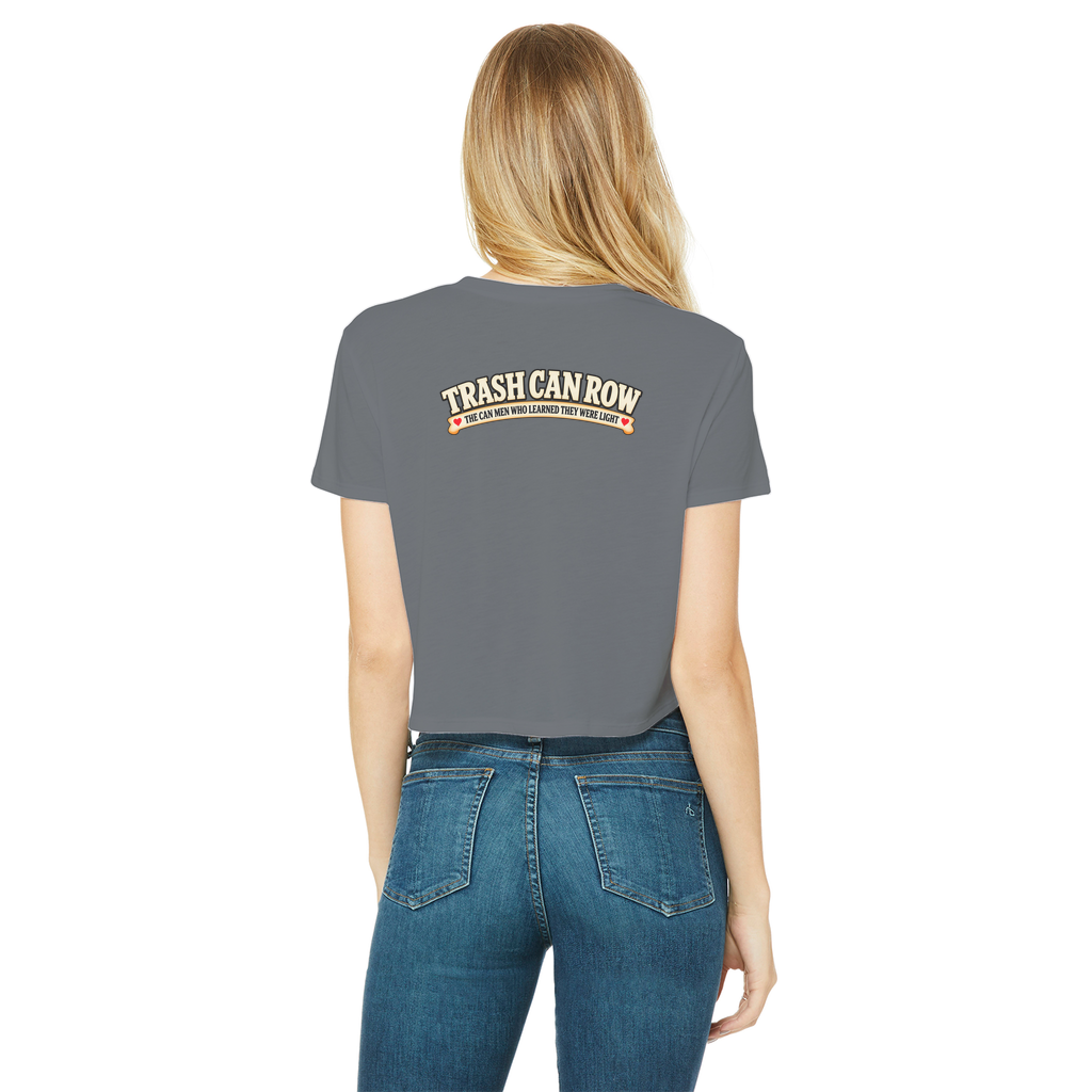 Trash Can Row – Classic Women's Cropped Raw Edge T-Shirt