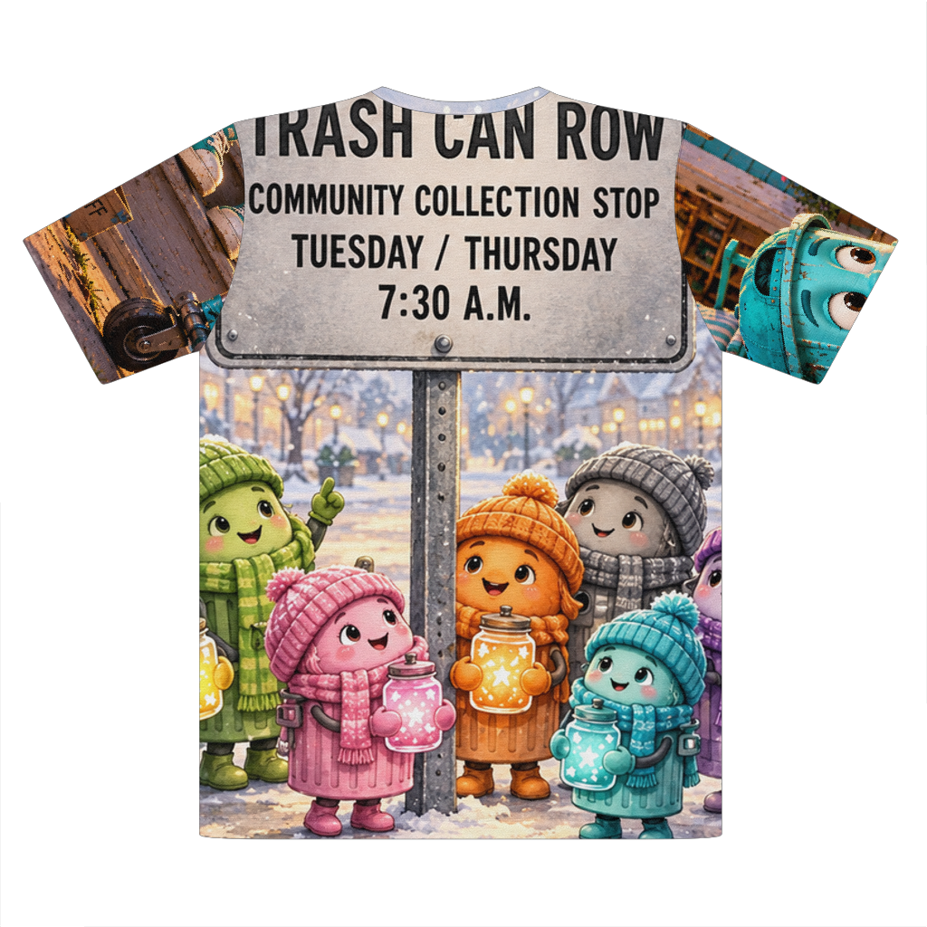 Trash Can Row – Premium Cut and Sew Sublimation Unisex T-Shirt