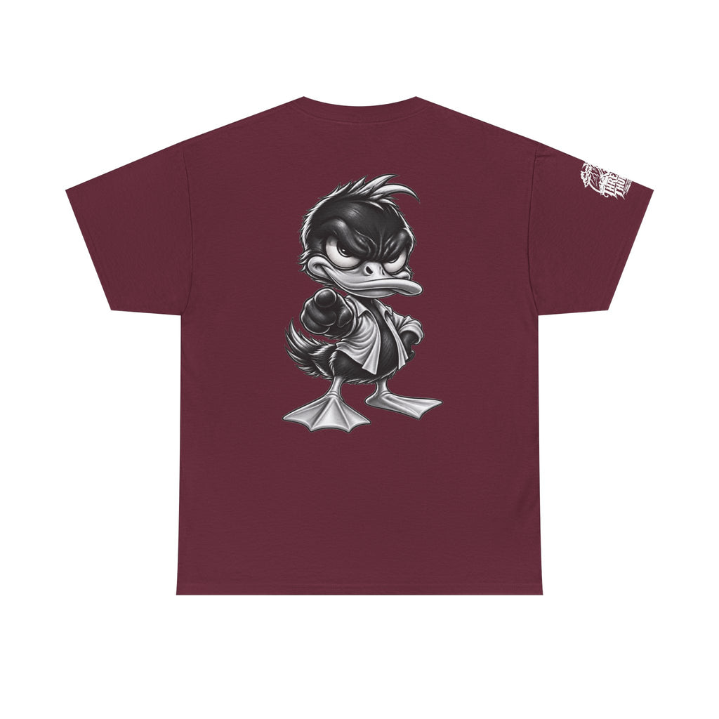 Monochrome Rebel Duck Character Back Graphic Tee