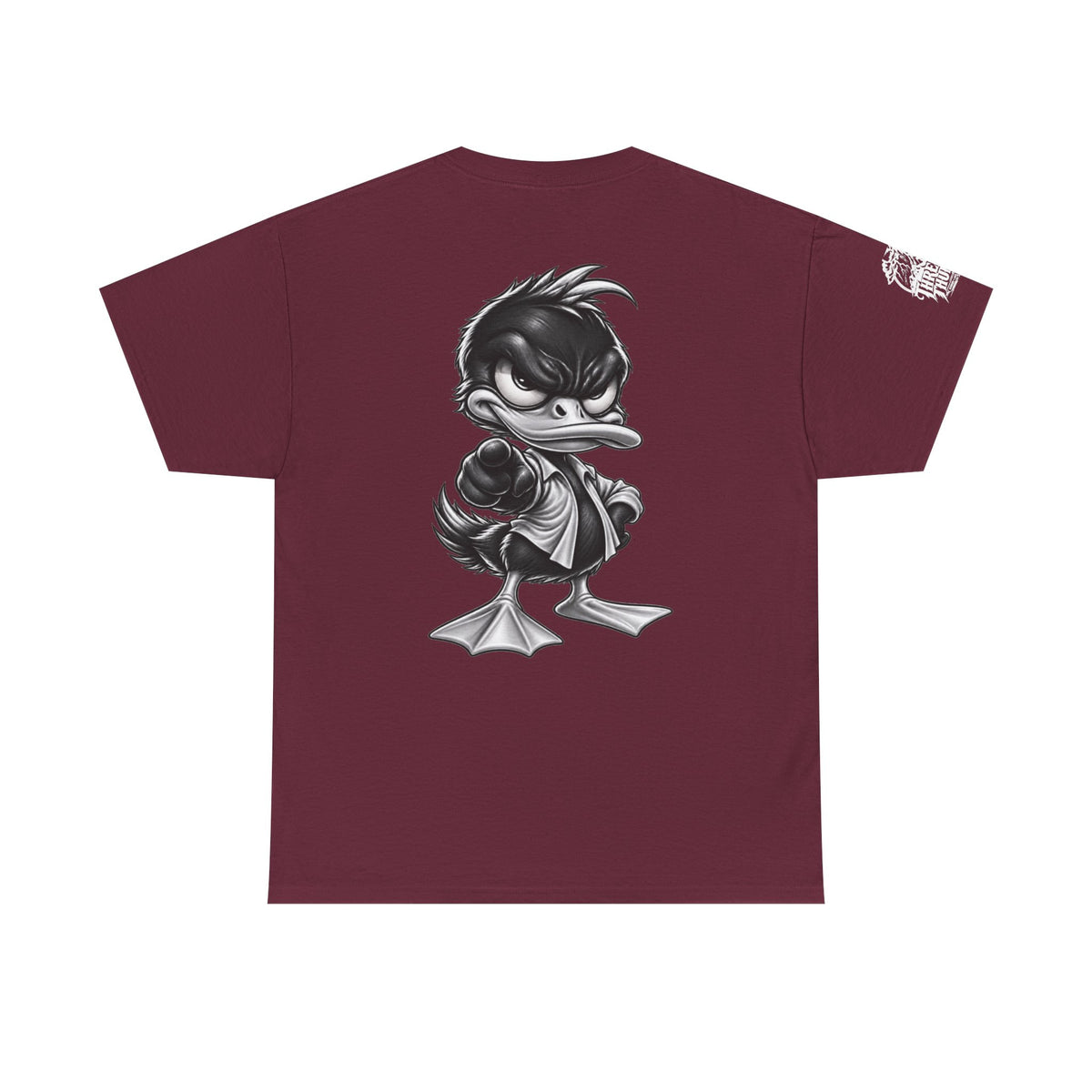 Monochrome Rebel Duck Character Back Graphic Tee