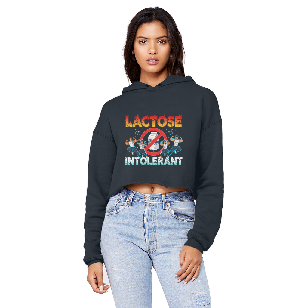 AOB Cropped Raw Edge Boyfriend Hoodie