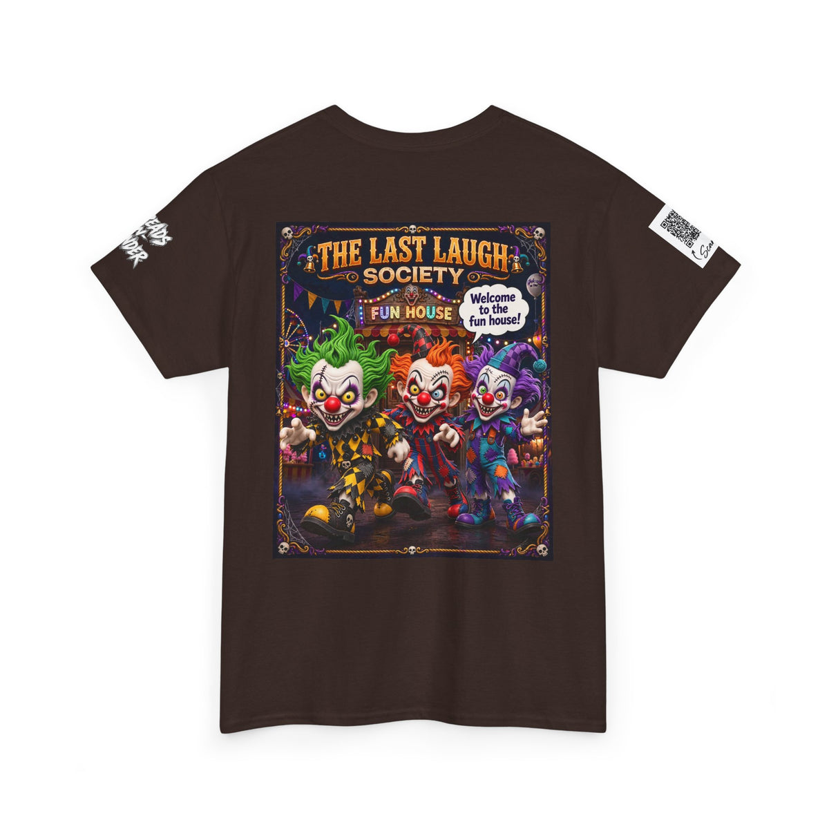 Copy of The Last Laugh Society Tee #115 — Carnival Clown Horror Graphic T-Shirt