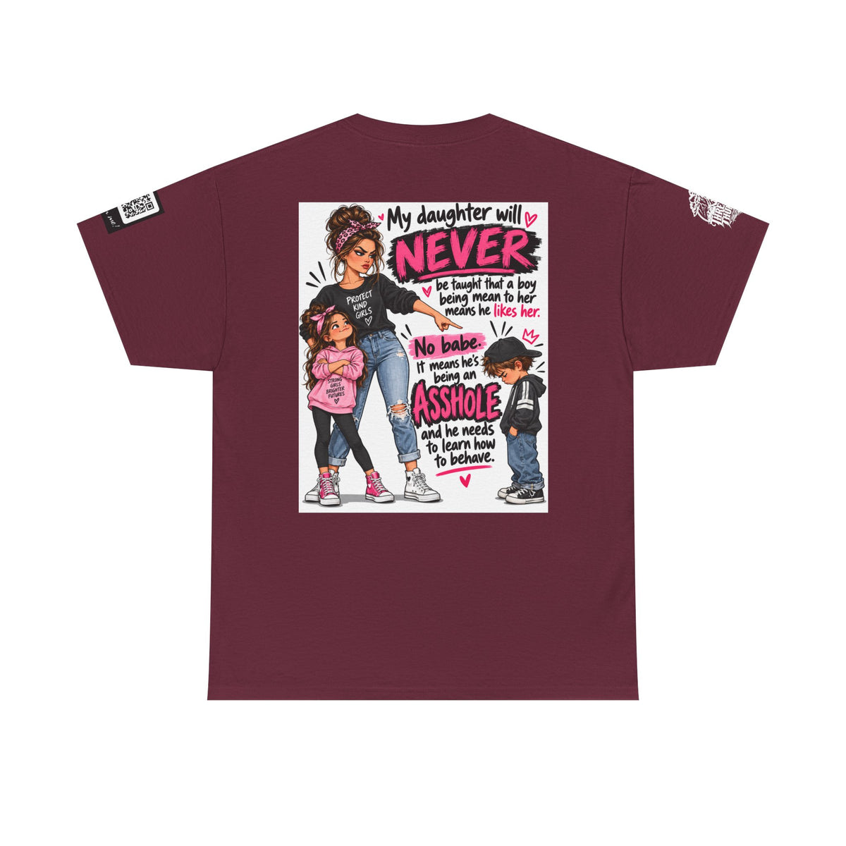Mean Boys Are Assholes — Protective Mom Back Graphic Tee