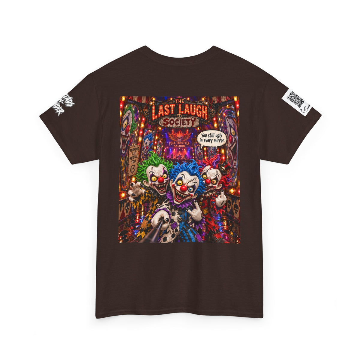 The Last Laugh Society Tee #121 — Carnival Clown Horror Graphic T-Shirt
