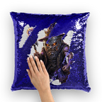 angry can man Sequin Cushion Cover