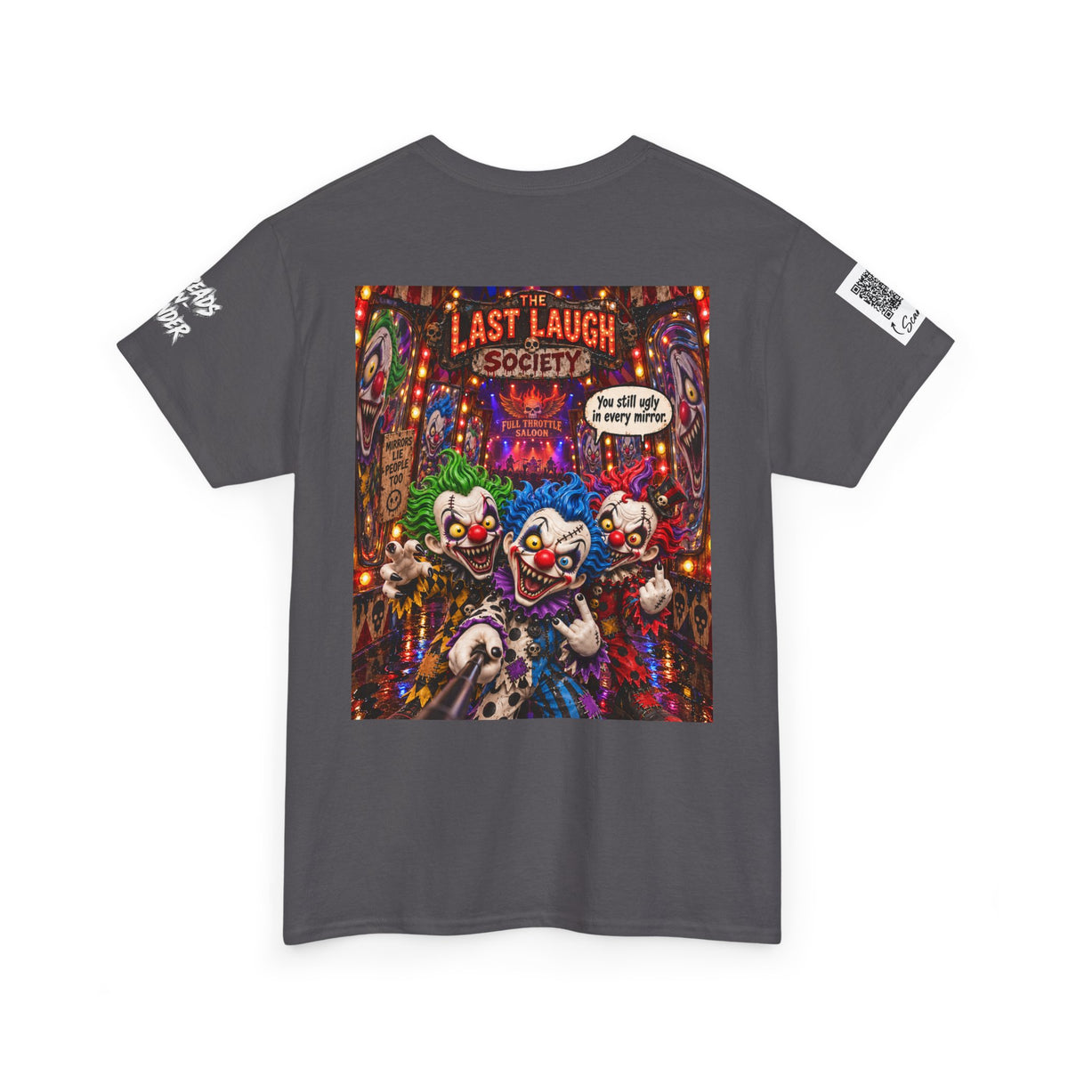 The Last Laugh Society Tee #116 — Carnival Clown Horror Graphic T-Shirt