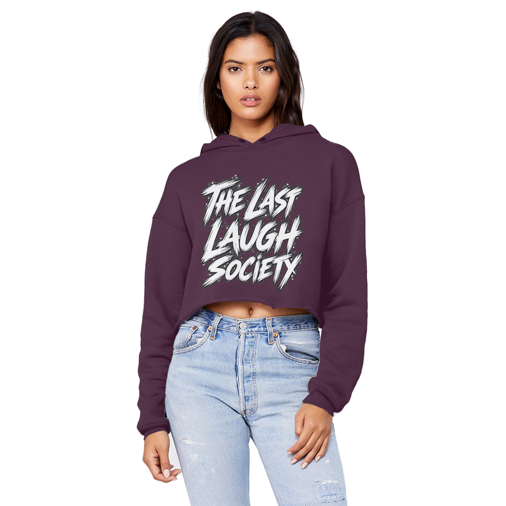 The Last Laugh Society Cropped Raw Edge Boyfriend Hoodie