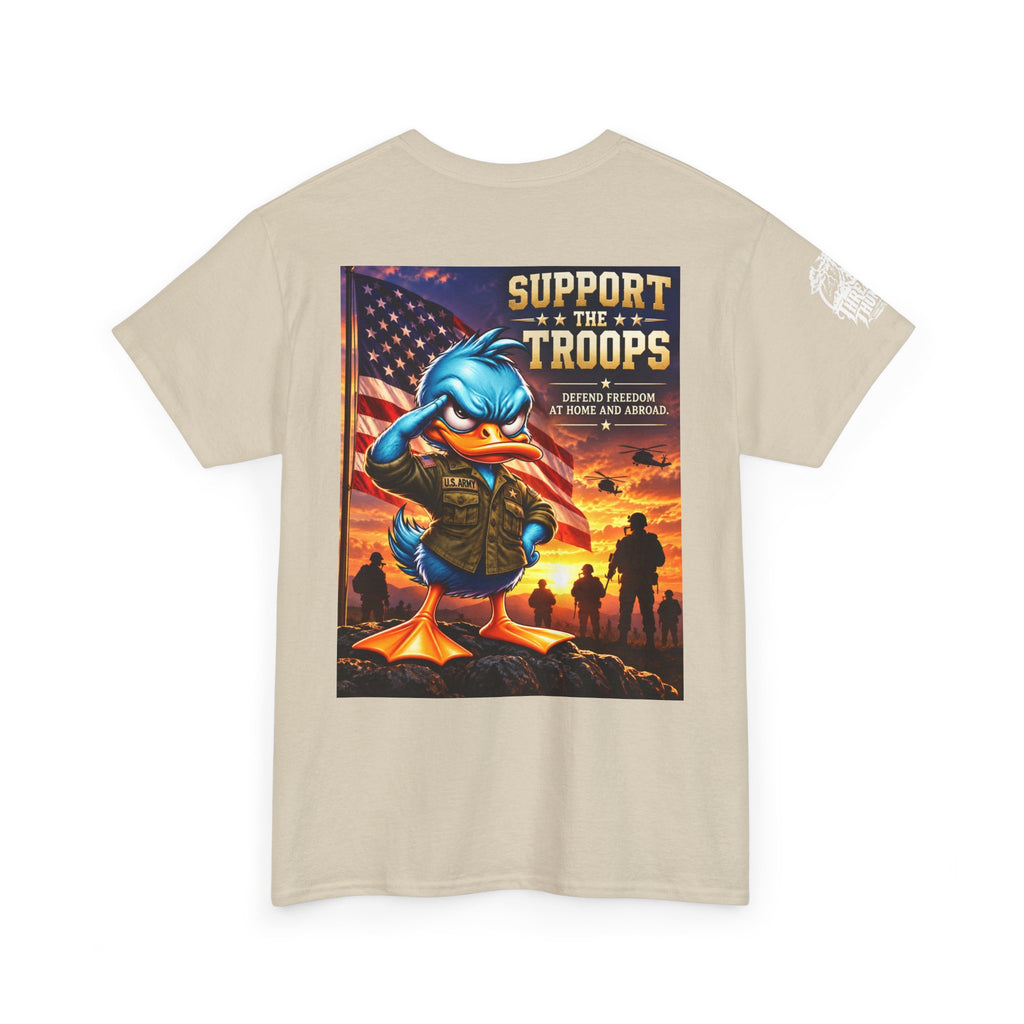 Support the Troops — Defend Freedom at Home and Abroad Back Graphic Tee