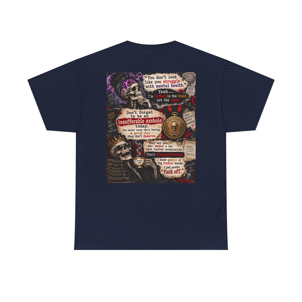 Mental Health Awareness T-Shirt — Gothic Skull Collage with Encouraging Quotes