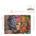 Trash Can Row Single Placemat and Coaster Set
