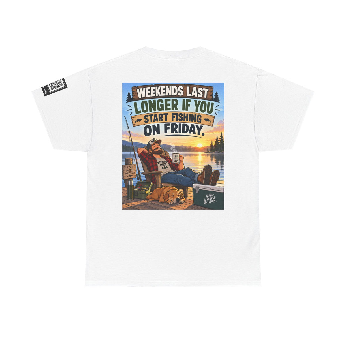 Weekends Last Longer When You Start Fishing Friday Back Graphic Tee
