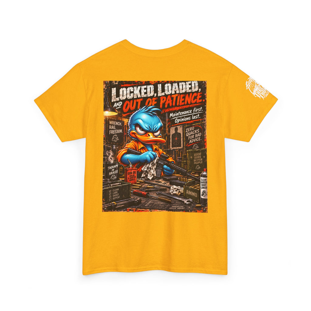 Locked, Loaded, and Out of Patience Back Graphic Tee