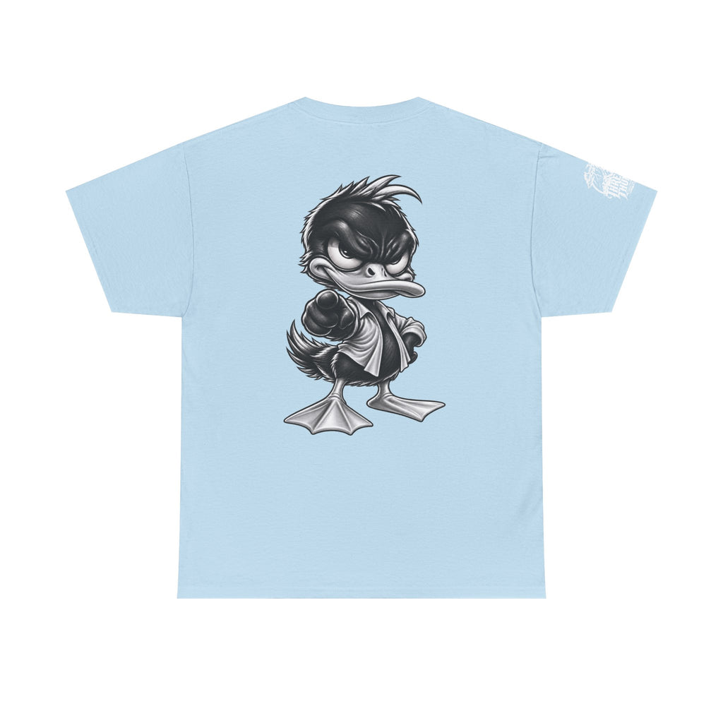 Monochrome Rebel Duck Character Back Graphic Tee