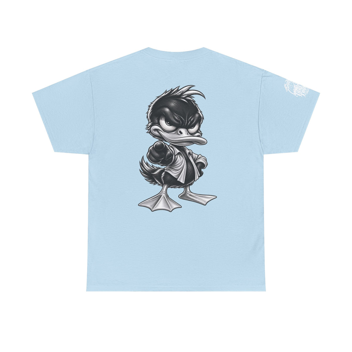 Monochrome Rebel Duck Character Back Graphic Tee