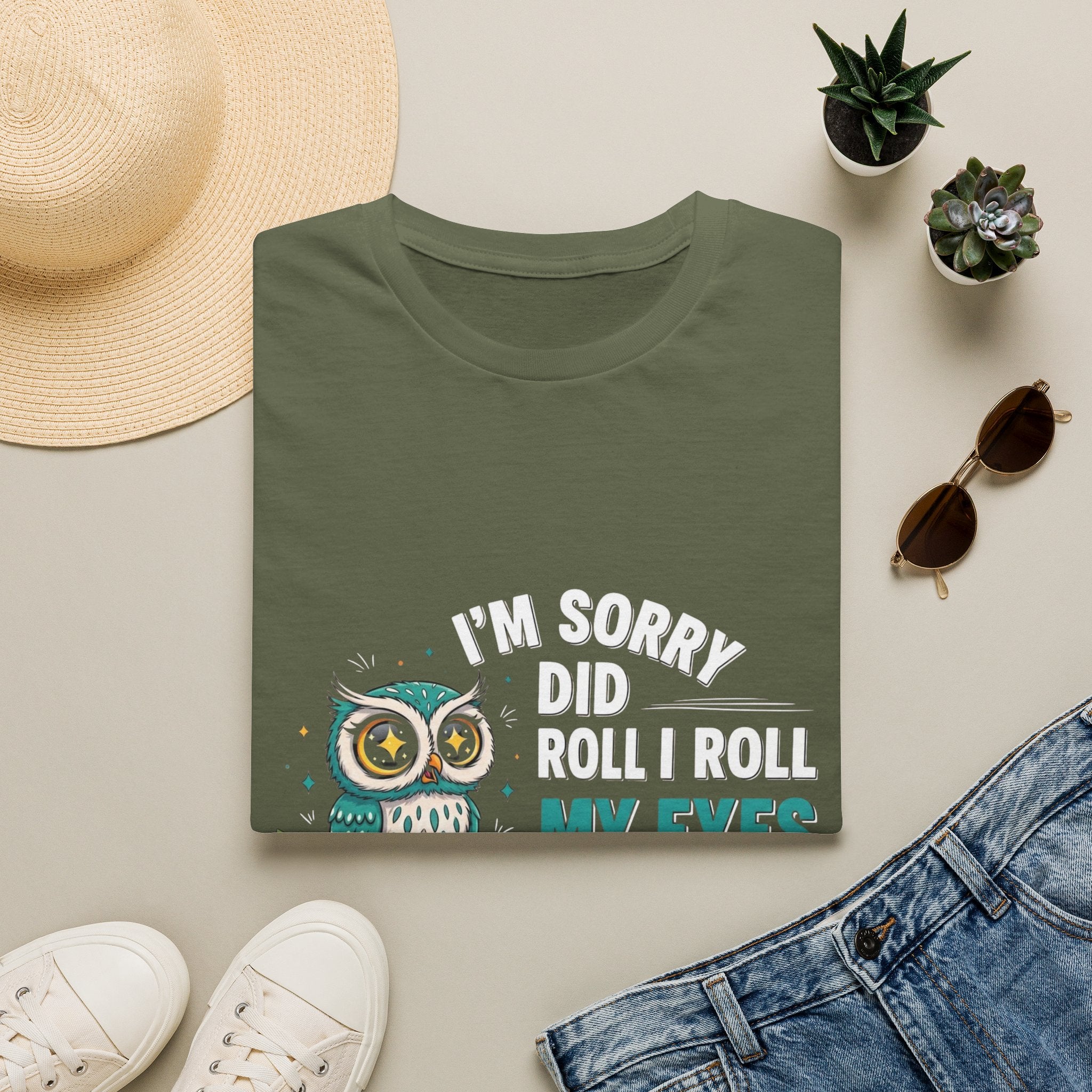 Funny Owl T-Shirt "I'm Sorry Did I Roll My Eyes Out Loud" – Sarcastic Graphic Tee for Women & Moms