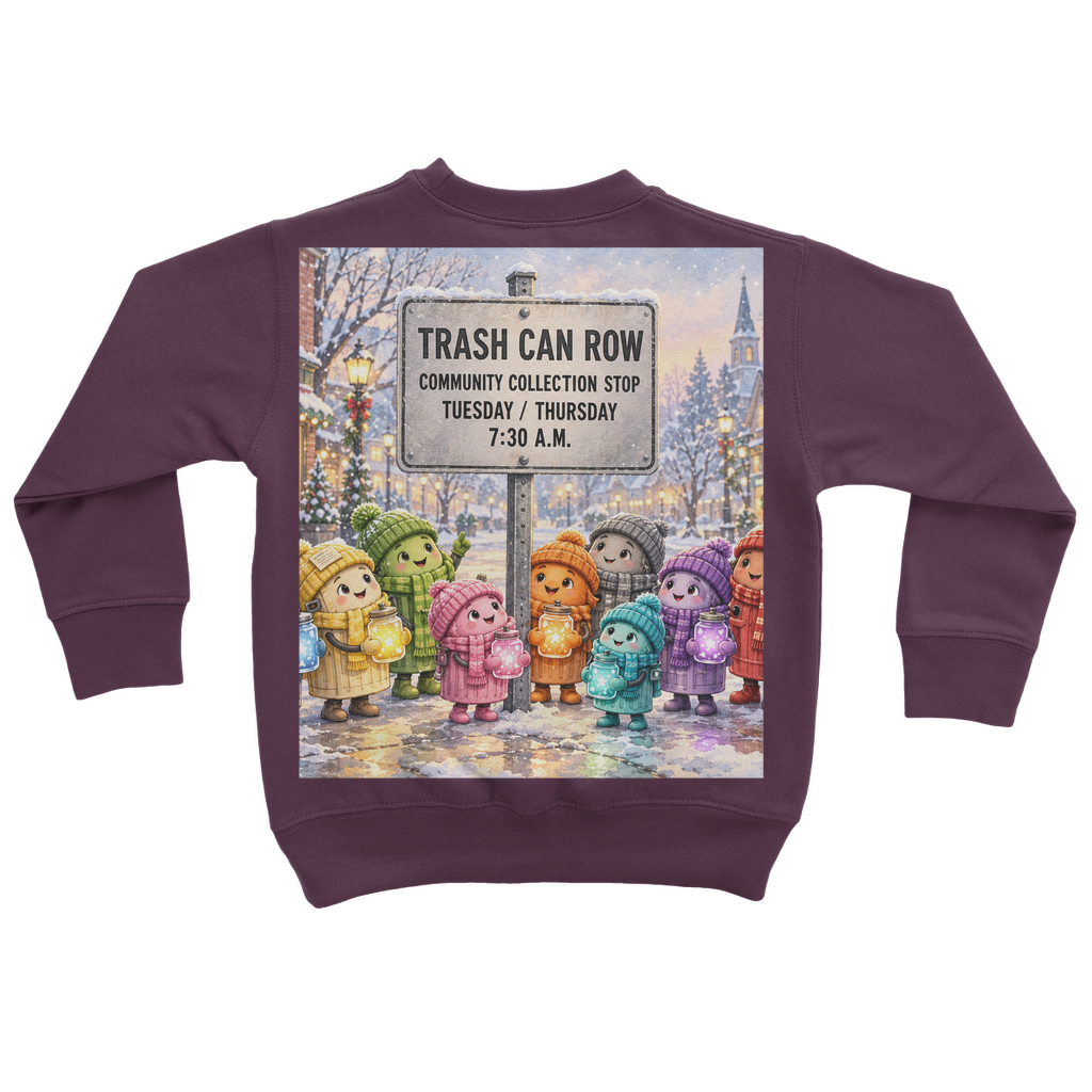 Trash Can Row Classic Kids Sweatshirt