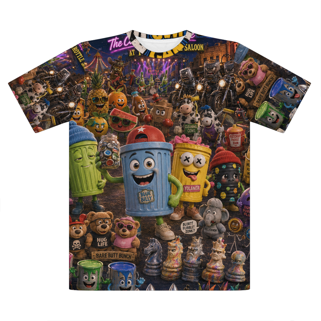 Trash Can Row: Concert for a Lifetime – Premium Cut and Sew Sublimation Unisex T-Shirt