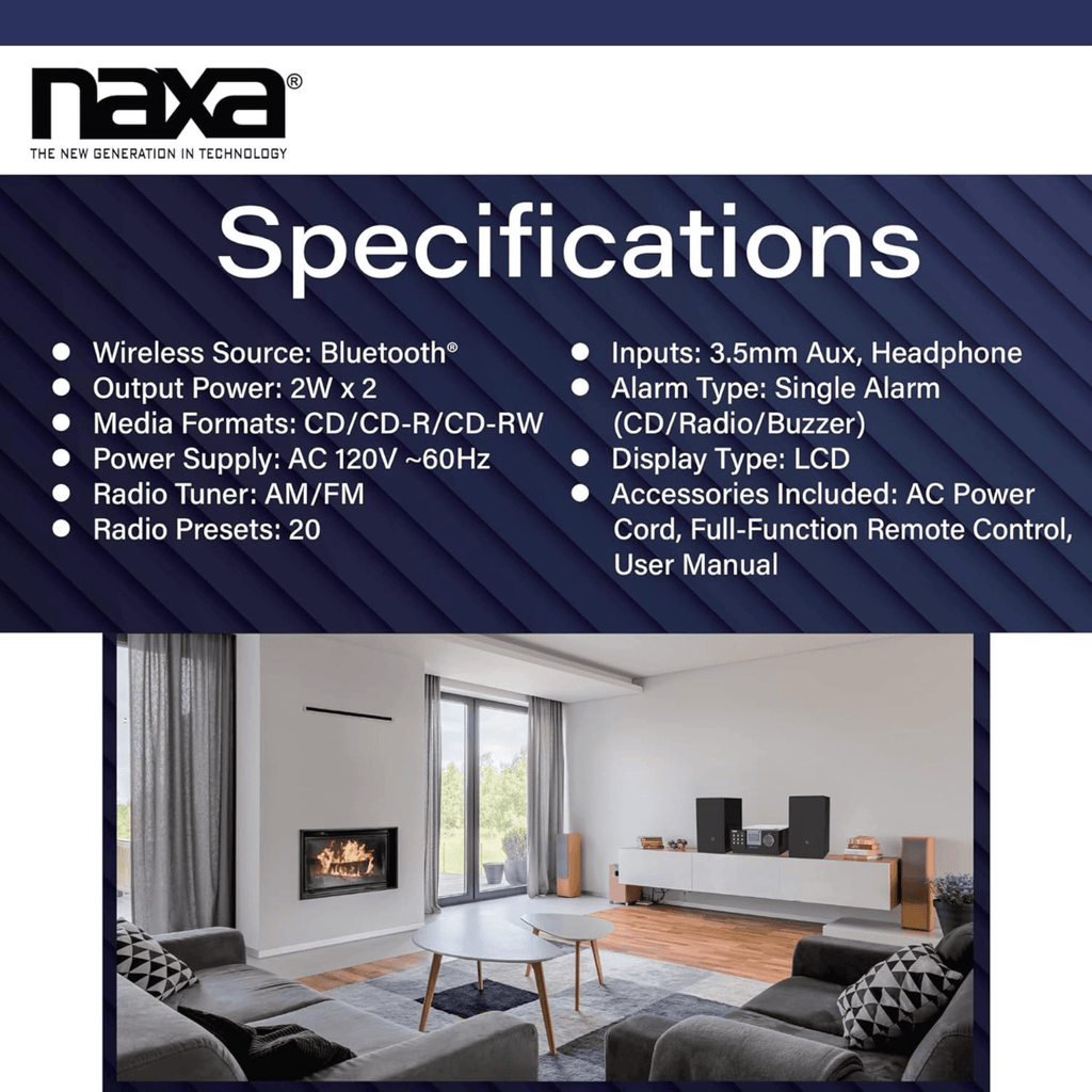 Naxa CD Microsystem with Bluetooth - Refurbished