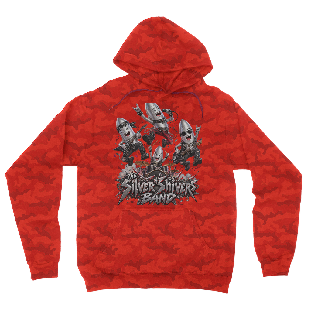 The Silver Shivers Band Camouflage Adult Hoodie