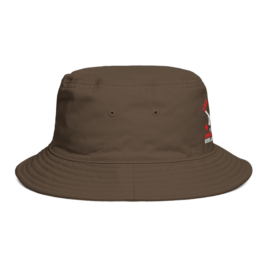 Bucket Hat - Red Liesbovt Homeland Security Skull Logo