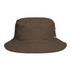 Bucket Hat - Red Liesbovt Homeland Security Skull Logo