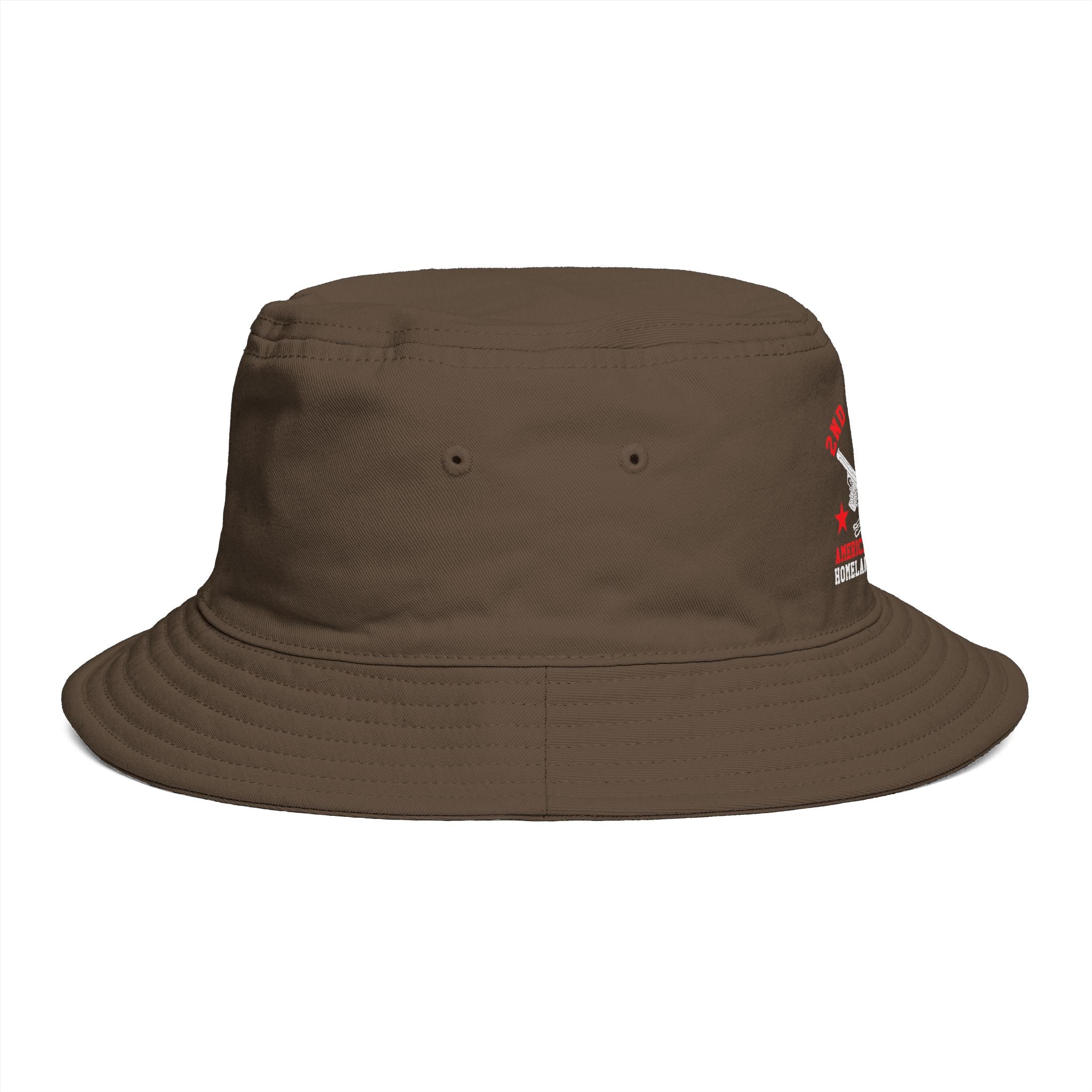 Bucket Hat - Red Liesbovt Homeland Security Skull Logo