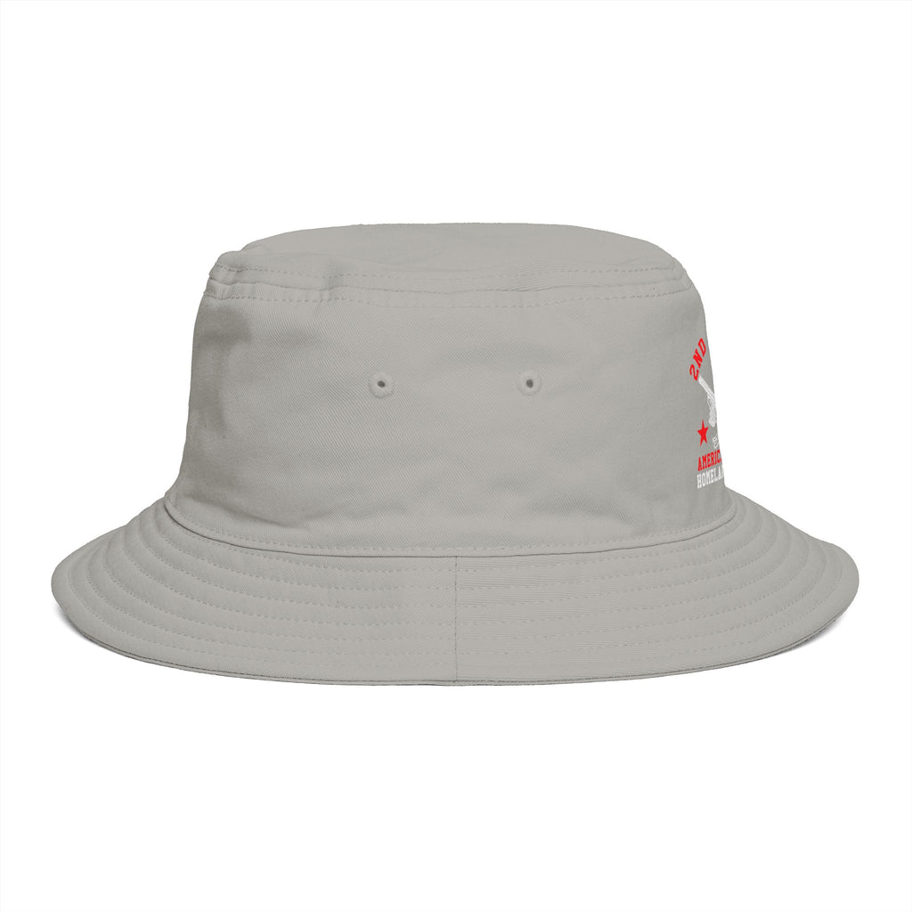 Bucket Hat - Red Liesbovt Homeland Security Skull Logo