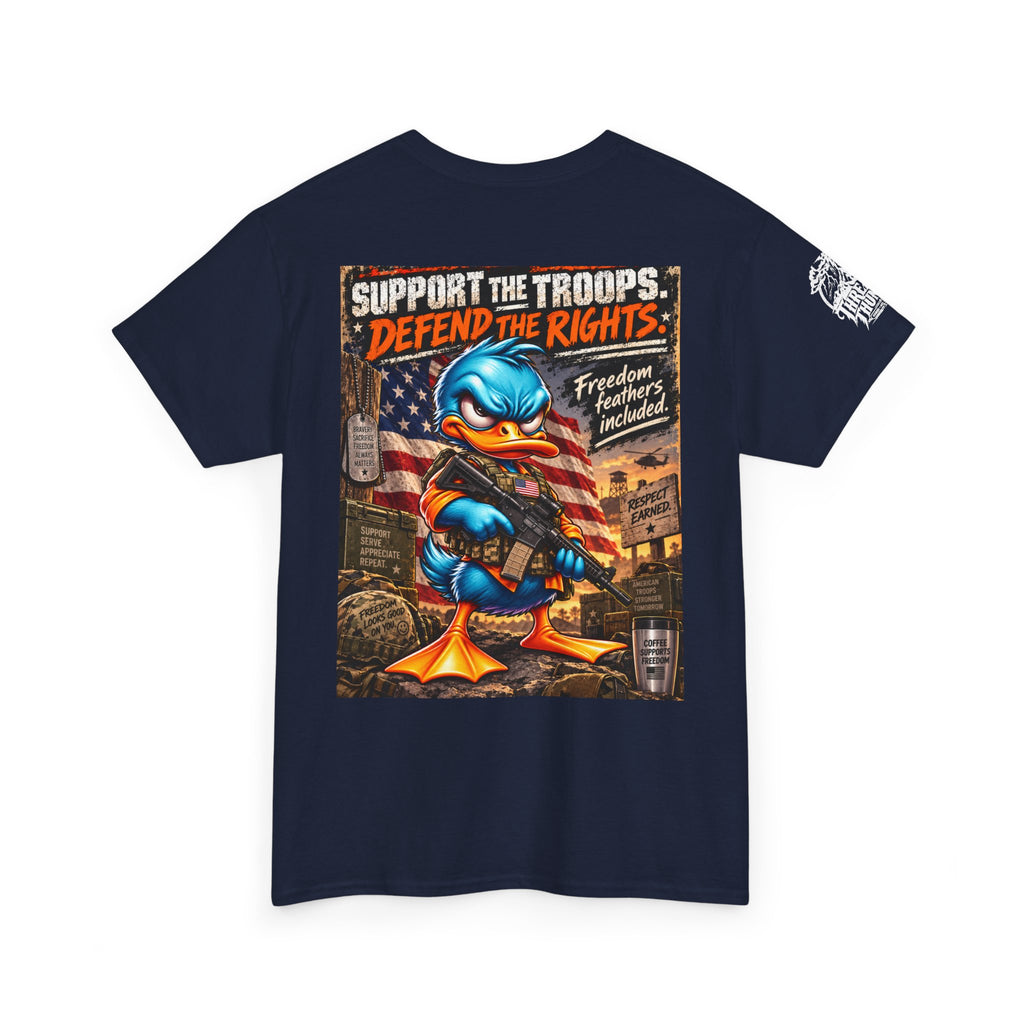 Support the Troops, Defend the Rights Back Graphic Tee