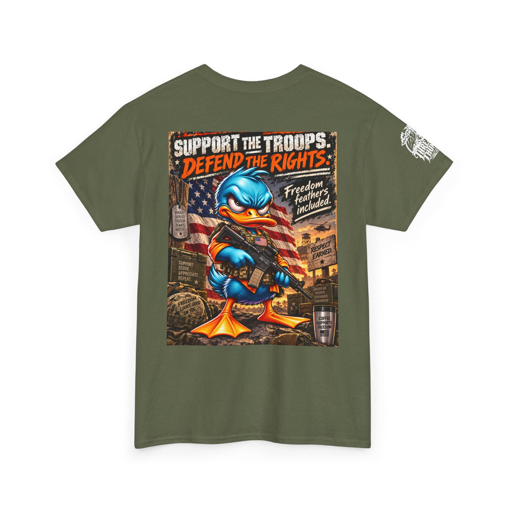 Support the Troops, Defend the Rights Back Graphic Tee