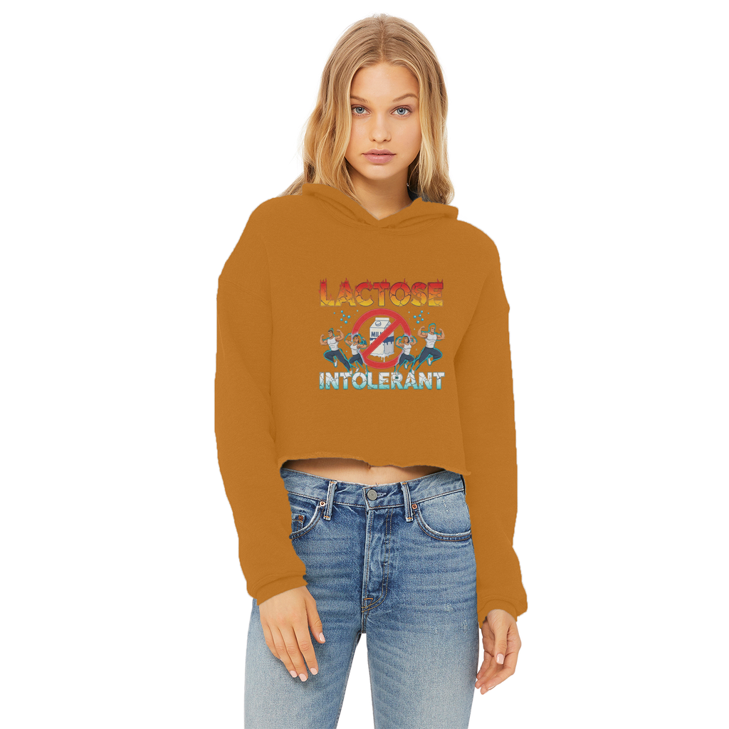 AOB Ladies Cropped Raw Edge Hoodie