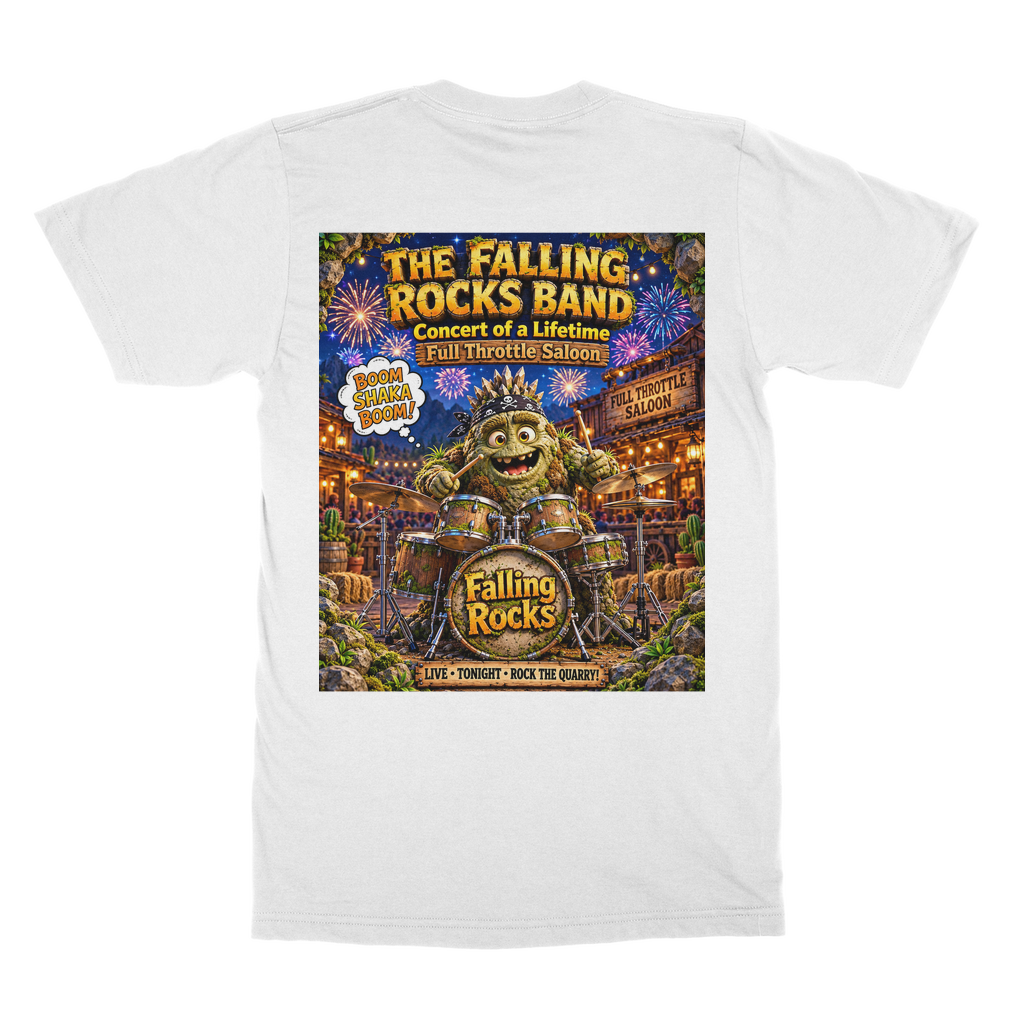 Falling Rocks Collection Classic Heavy Cotton Adult T-Shirt