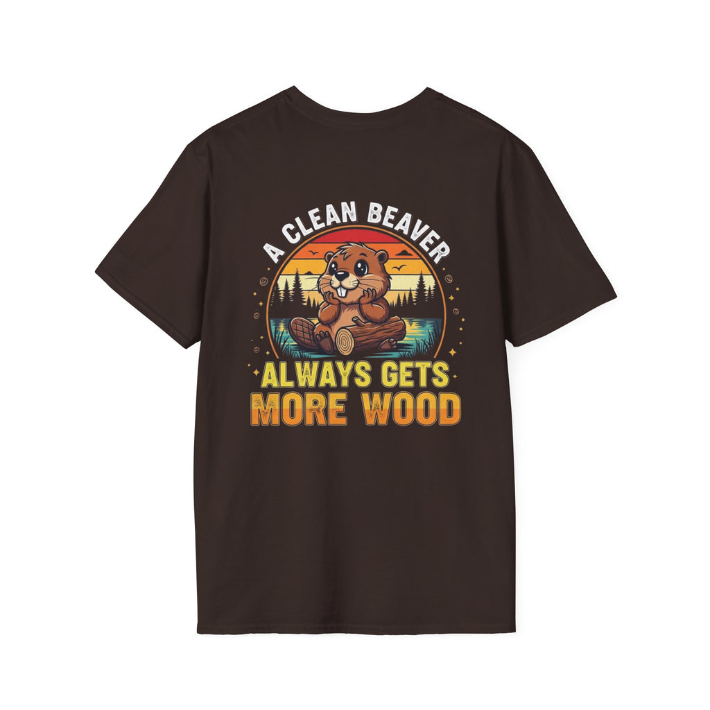 A Clean Beaver T-Shirt — "A Clean Beaver Always Gets More Wood" Retro Graphic Tee