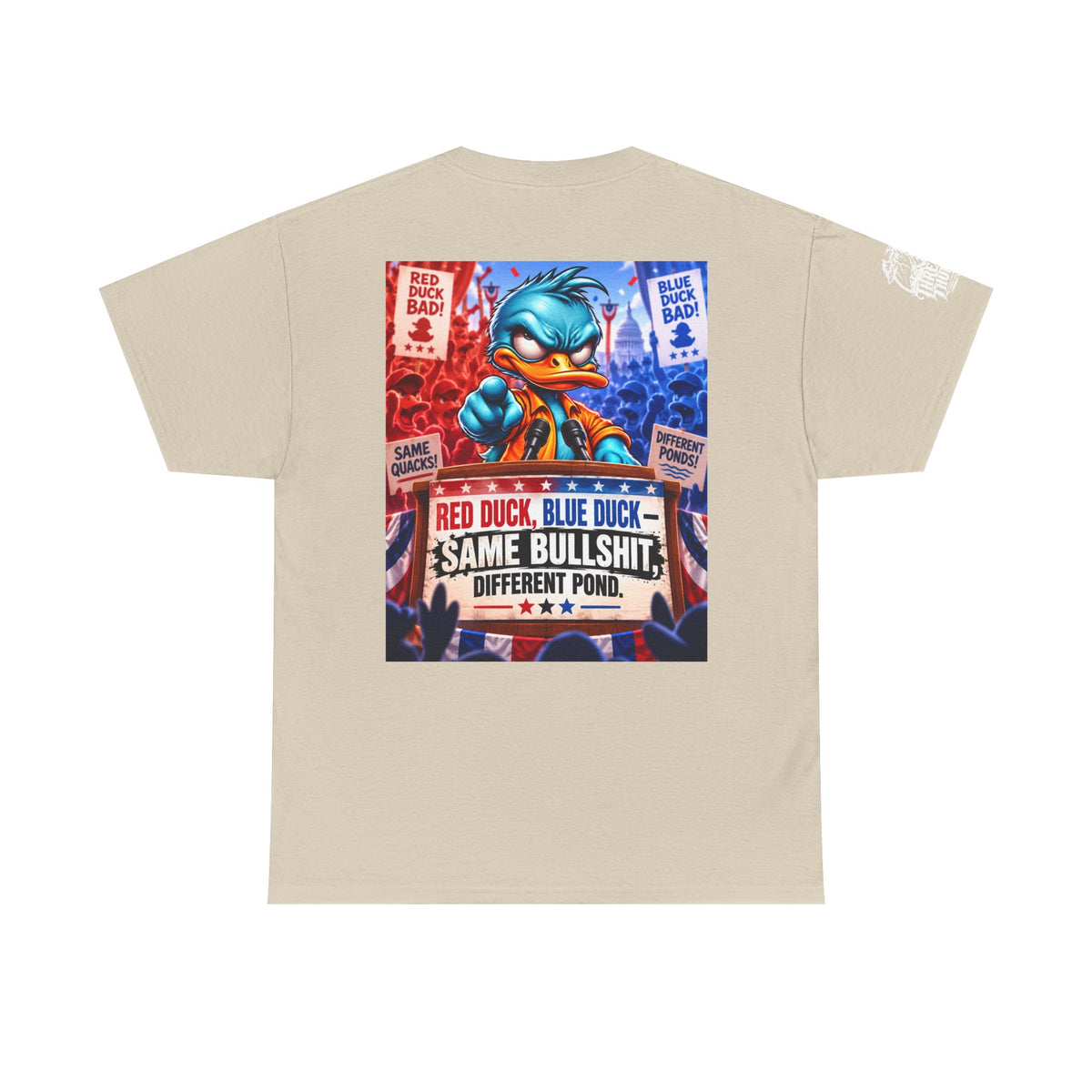 Red Duck, Blue Duck — Same Bullshit, Different Pond Back Graphic Tee