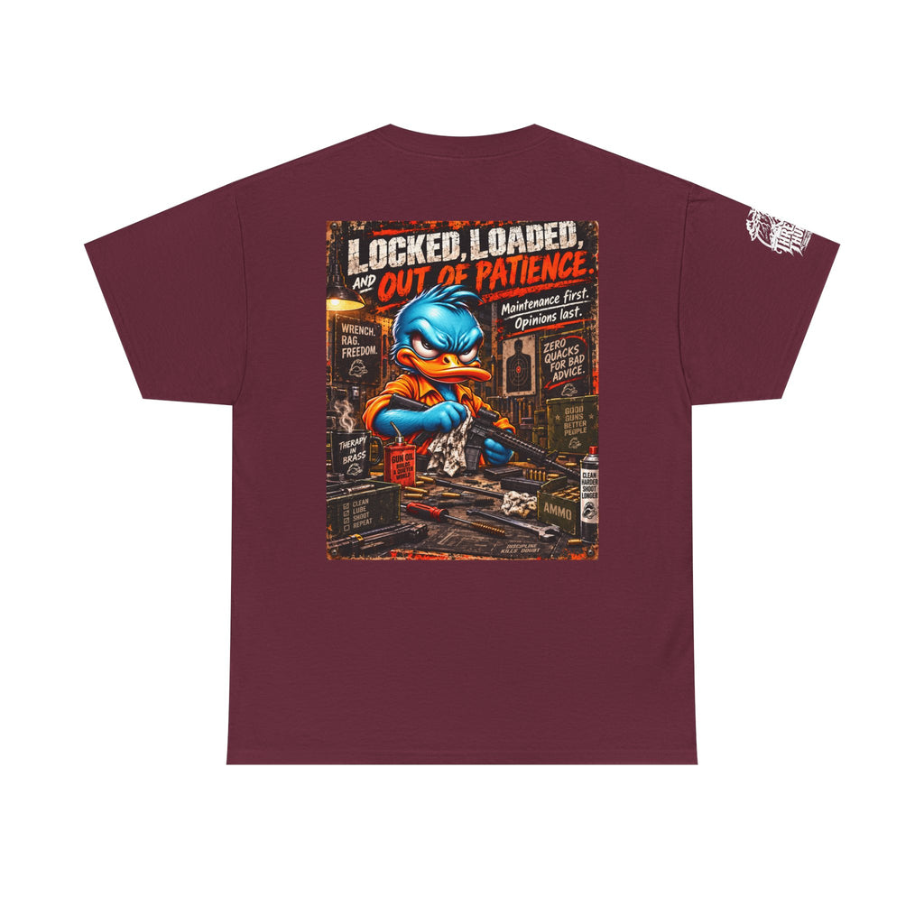 Locked, Loaded, and Out of Patience Back Graphic Tee