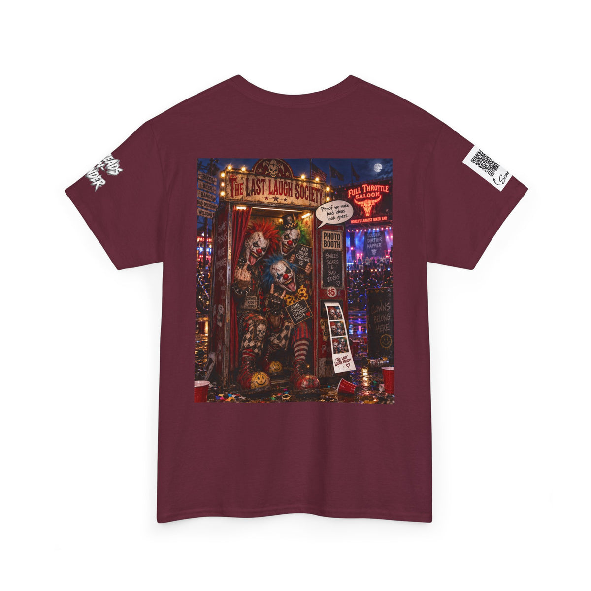The Last Laugh Society Tee #145 — Carnival Clown Horror Graphic T-Shirt