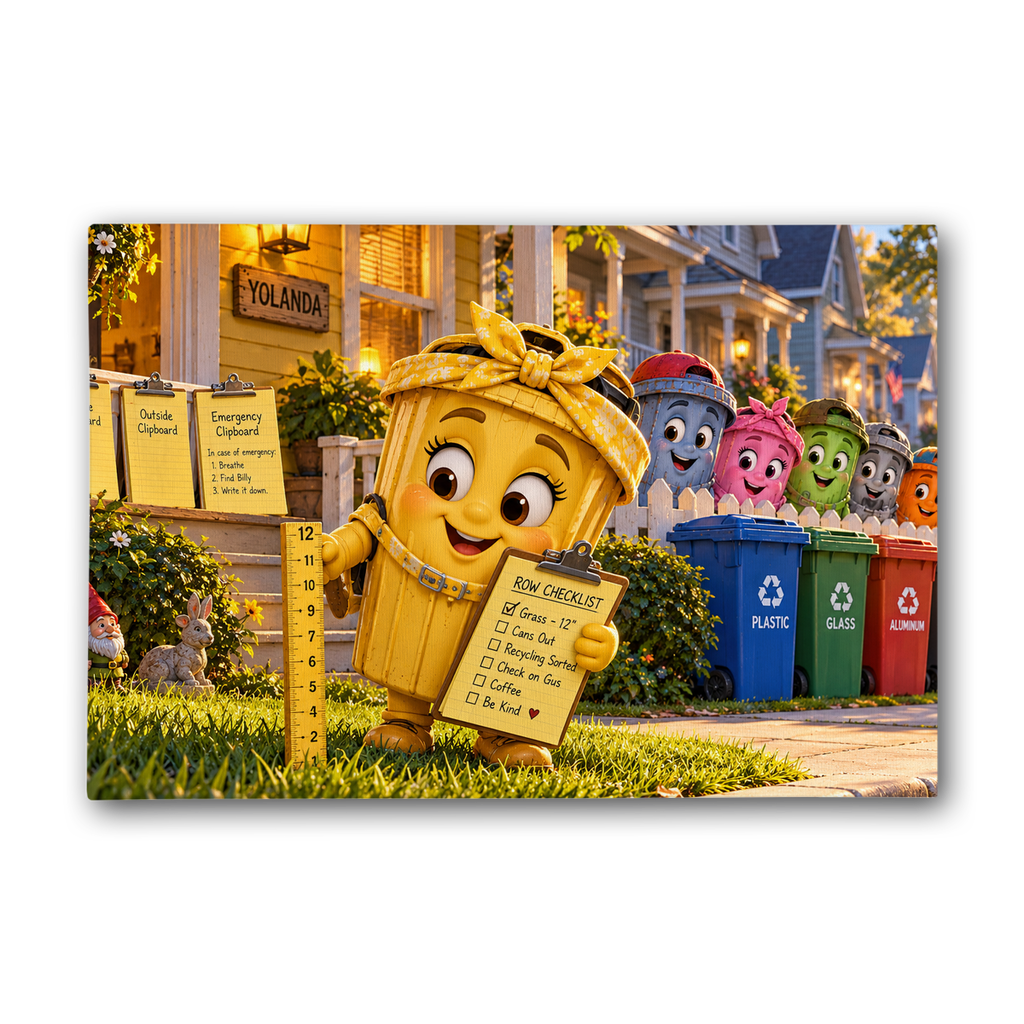 Trash Can Row – Premium Stretched Canvas