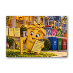Trash Can Row – Premium Stretched Canvas