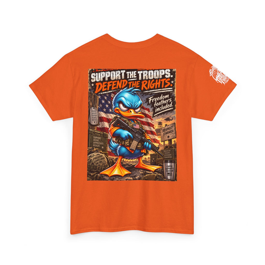 Support the Troops, Defend the Rights Back Graphic Tee