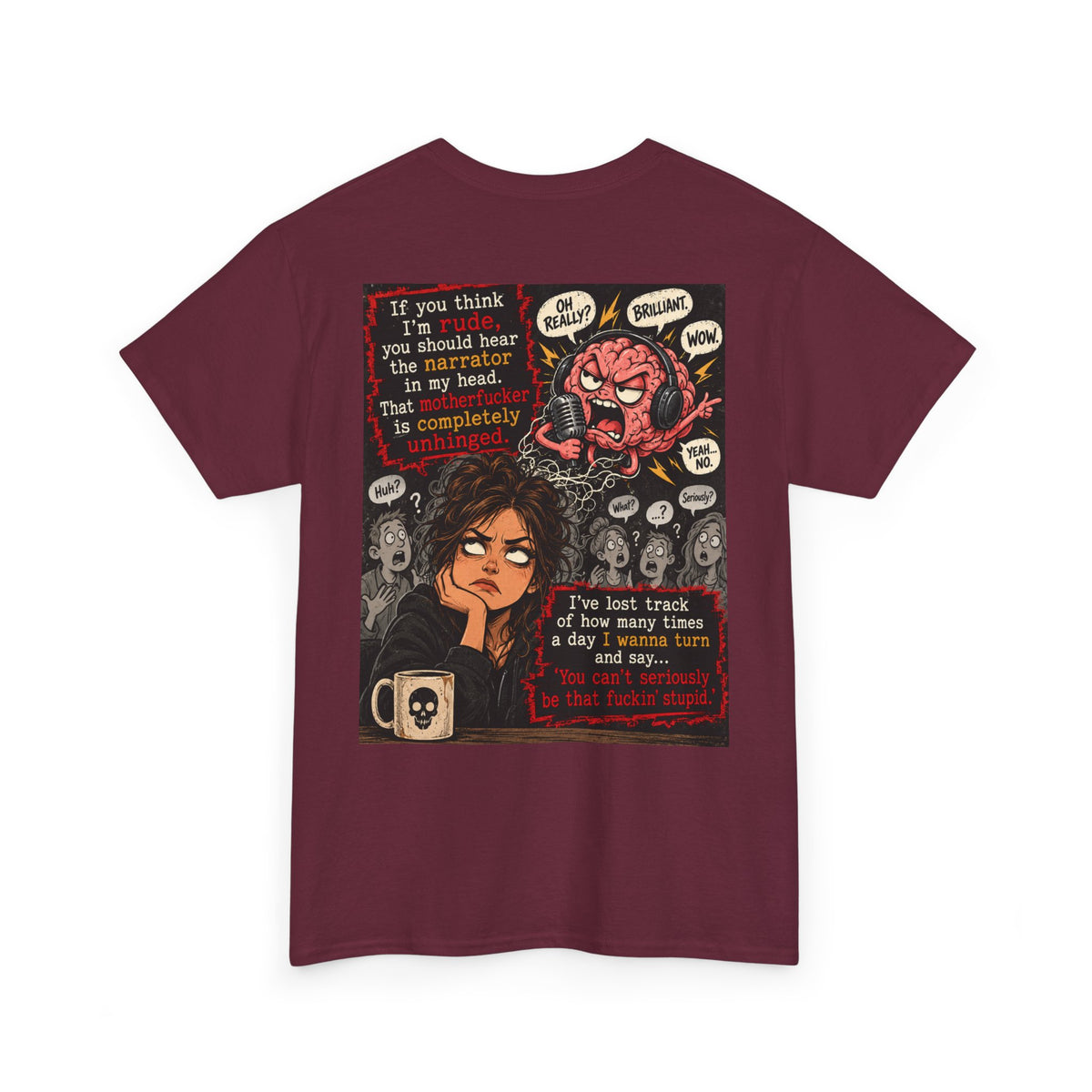 Anxious Brain Comic T‑Shirt — 'If you think I'm rude...' Mental Health Graphic Tee