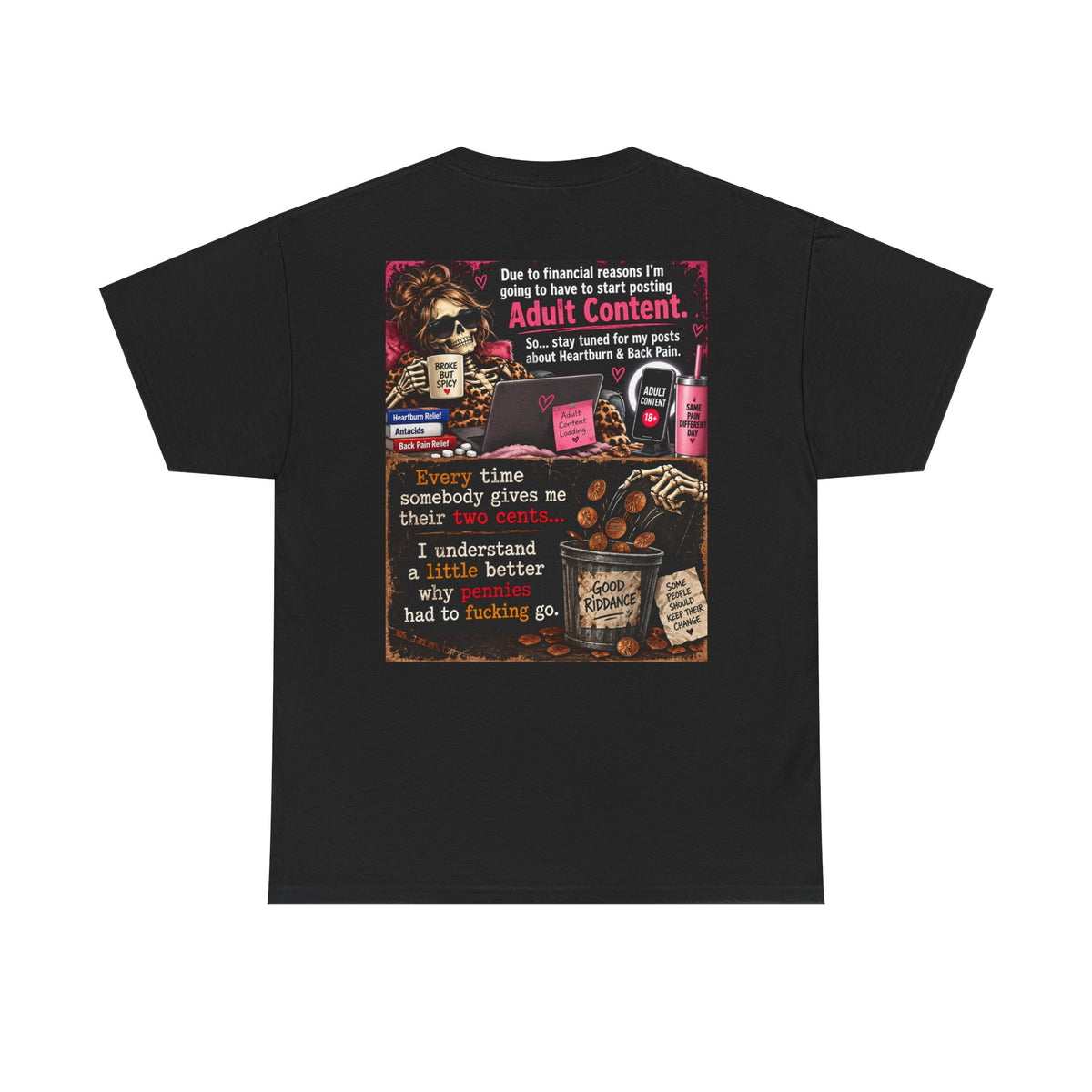 Funny 'Adult Content' Graphic Tee — Sarcastic Coffee & Cocktail Humor T-Shirt