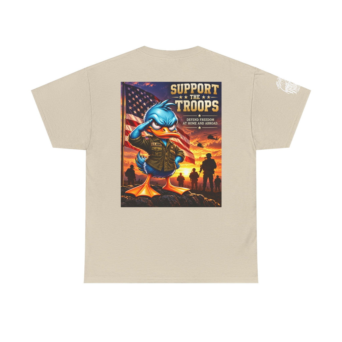 Support the Troops — Defend Freedom at Home and Abroad Back Graphic Tee