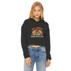 SARCASM 105 Ladies Cropped Raw Edge Hoodie