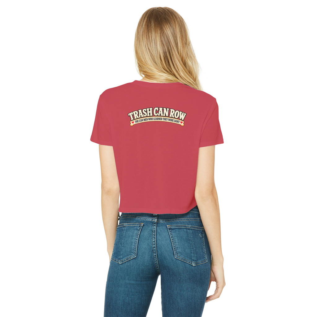 Trash Can Row – Classic Women's Cropped Raw Edge T-Shirt